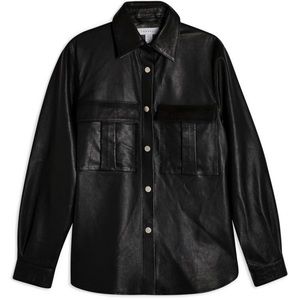 TOPSHOP | Leather Button up shirt jacket